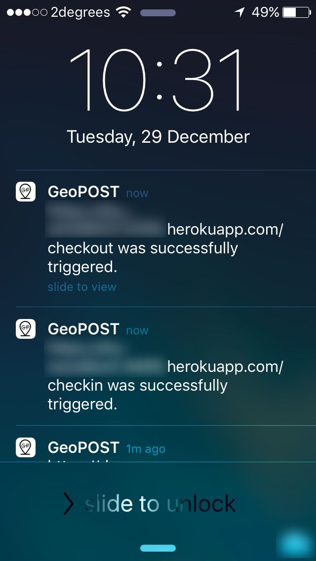 GeoPOST iPhone App Screenshot 2